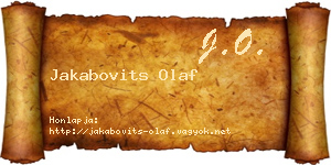 Jakabovits Olaf névjegykártya